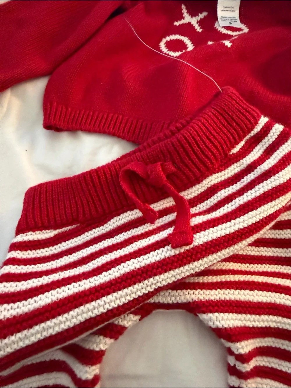 Carter's Red Knit Baby Sweater with White XO Pattern